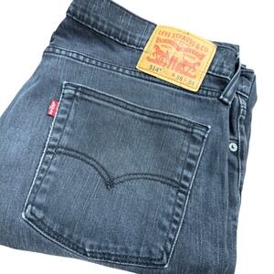 Levis 514 Mens Straight Fit Jeans Faded Black Denim 36x34 00514-0211